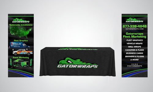 Table throw and rectangle banner